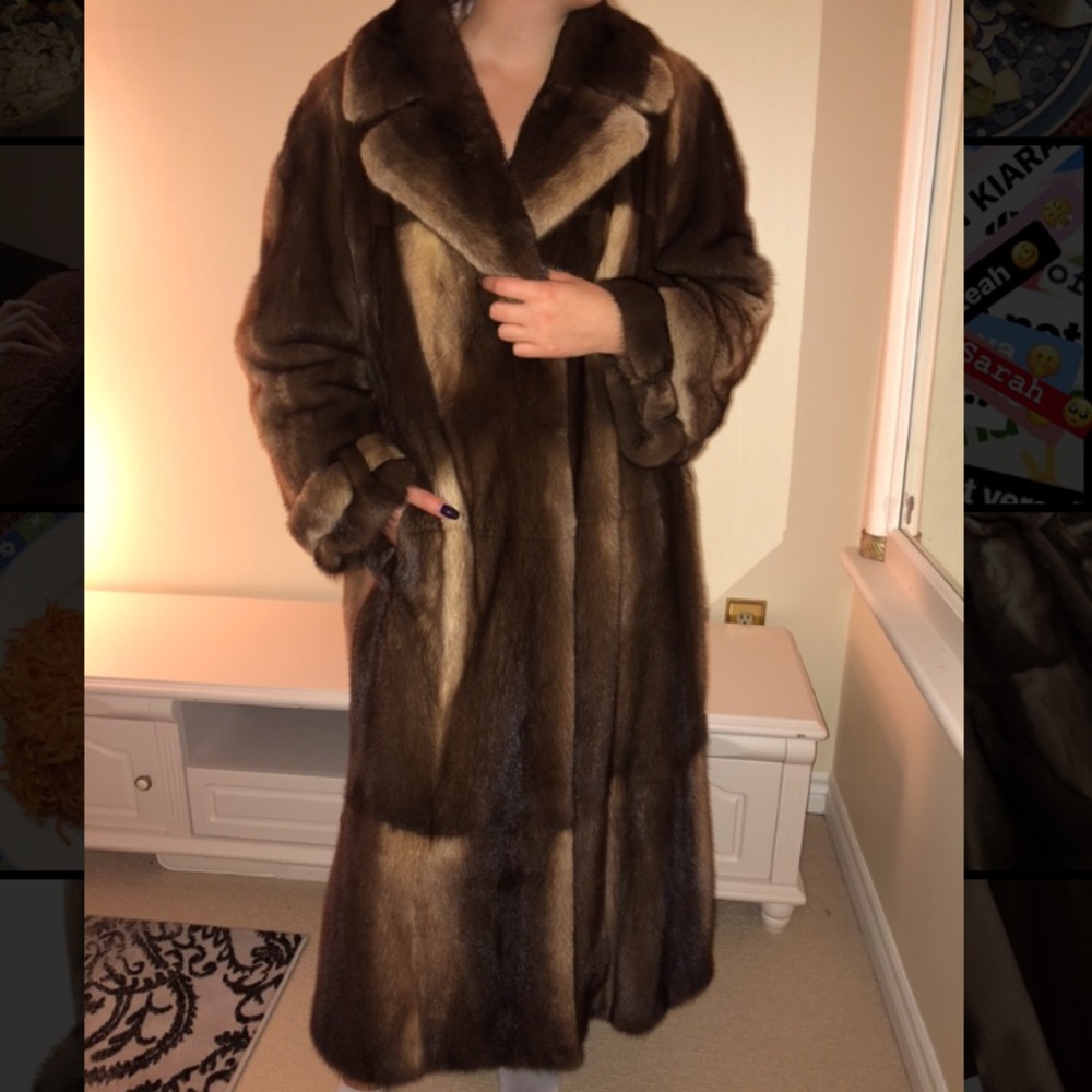 Full length mink coat. Real fur